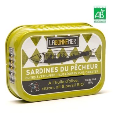 Sardines du pêcheur à l'huile d'olive, citron, ail et persil BIO