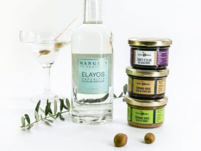 elayos, alcool olive, gin, olive