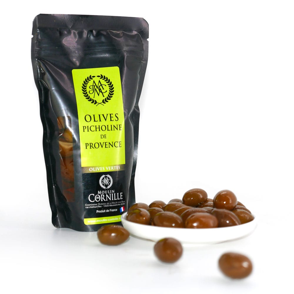 Olives de table vertes Picholine - Moulin Cornille